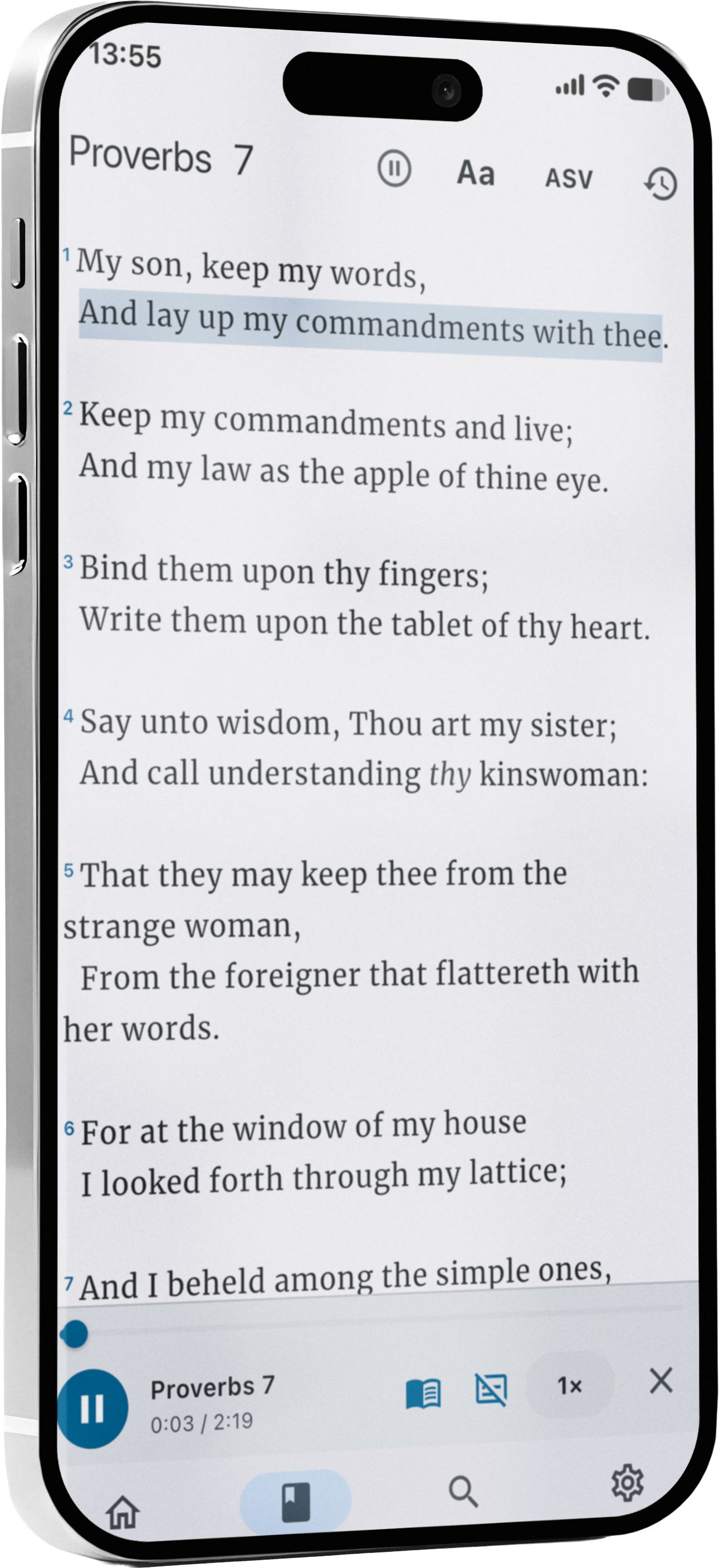 Reading Psalms in Biblebox.